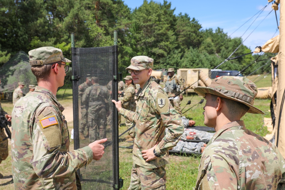 294th Medical Company Area Support (MCAS), Iowa National Guard operate a Role II Medical Facility at Northern Strike 2023