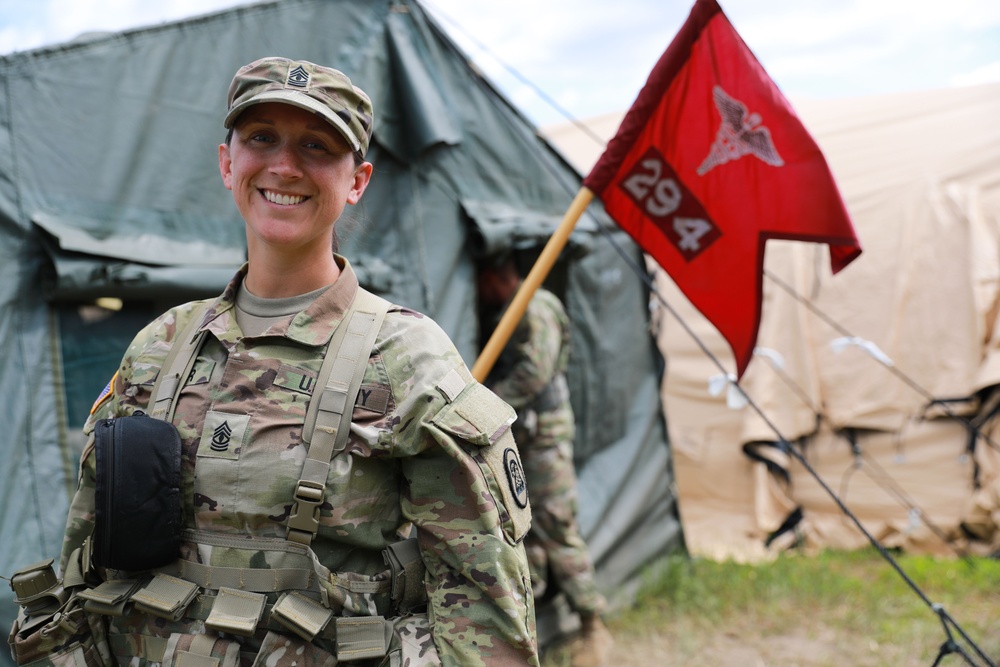 294th Medical Company Area Support (MCAS), Iowa National Guard operate a Role II Medical Facility at Northern Strike 2023