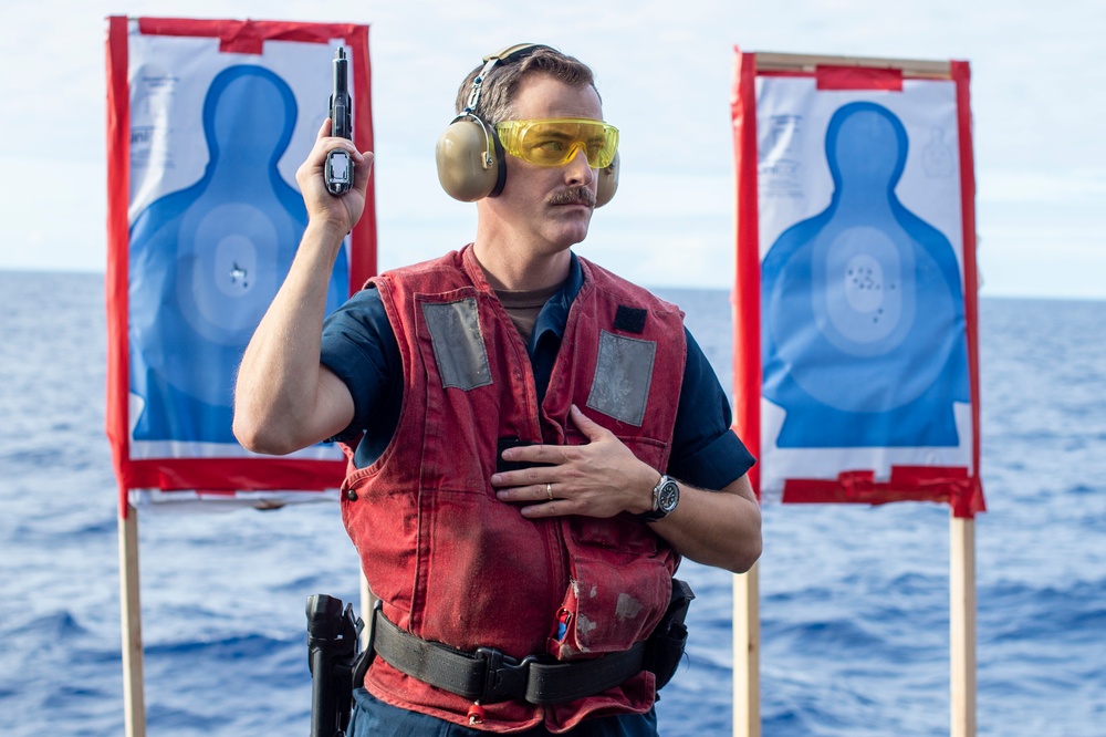USS Carl Vinson (CVN 70) Conducts Small Arms Weapon Live Fire