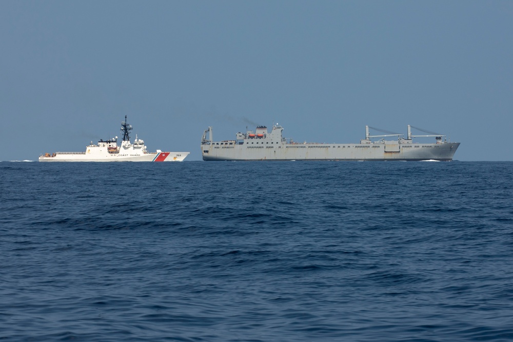 U.S. Coast Guard Cutter Munro escorts USNS Ship in East China Sea