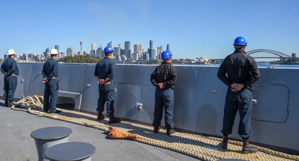 USS Green Bay (LPD 20) Participates in Exercise MALABAR 23 in Sydney Harbor with Allies and Partners