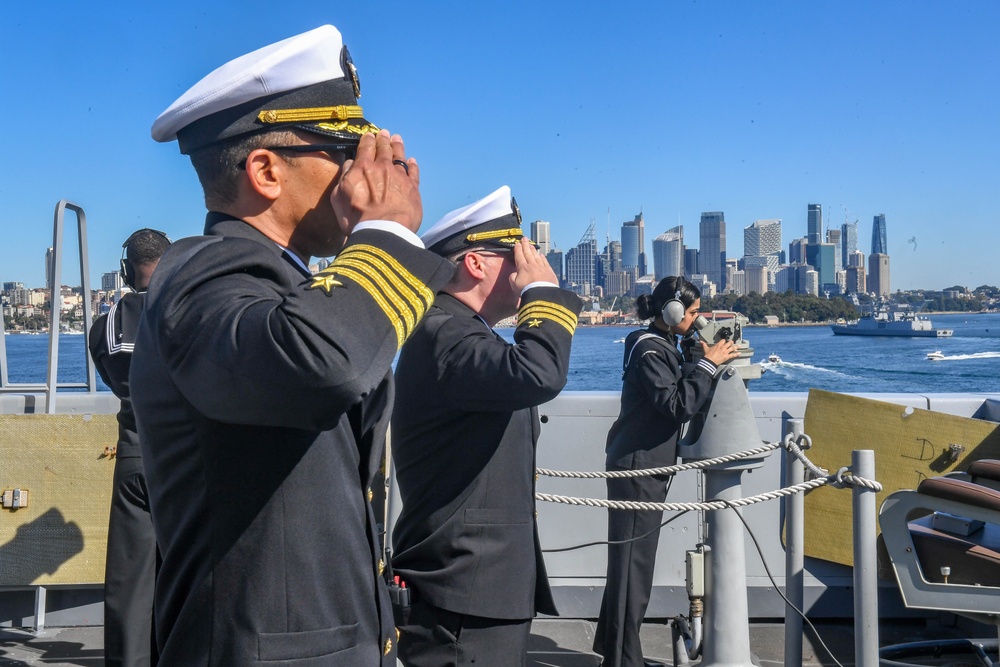 USS Green Bay (LPD 20) Participates in Exercise MALABAR 23 in Sydney Harbor with Allies and Partners