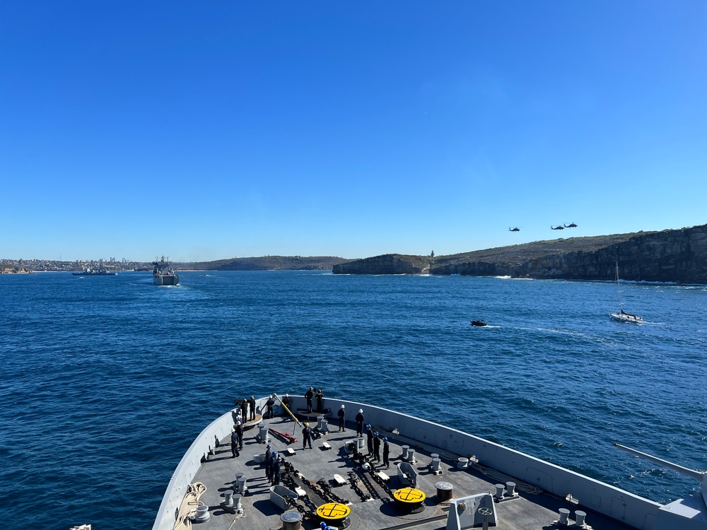 USS Green Bay (LPD 20) Participates in Exercise MALABAR 23 in Sydney Harbor with Allies and Partners