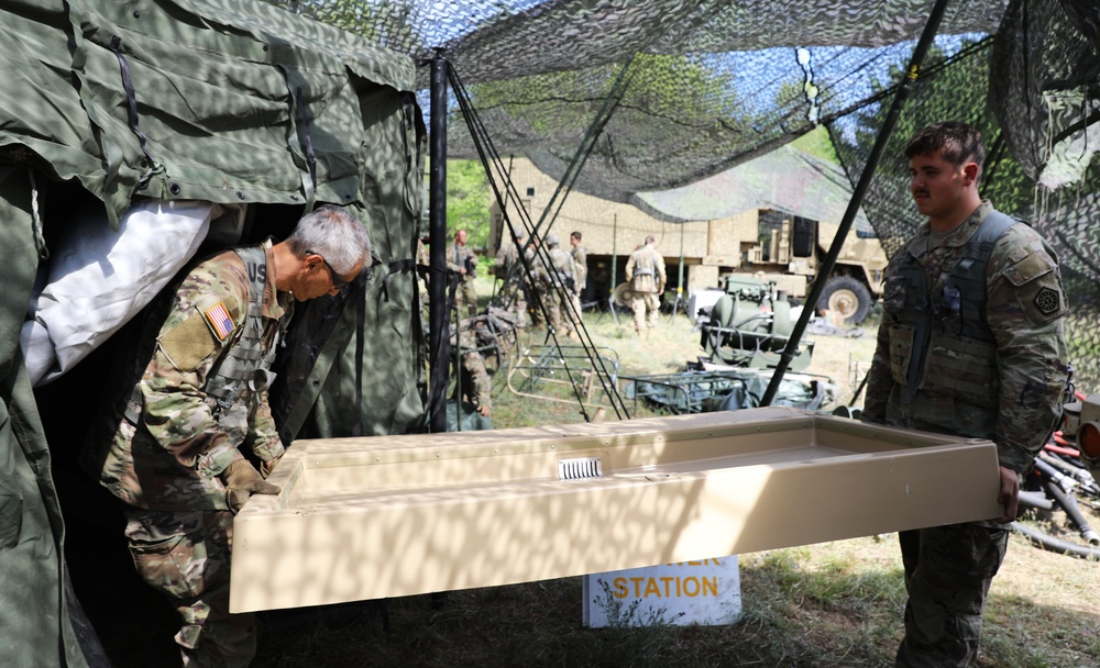 Illinois National Guard builds showers at Exercise Northern Strike 2023