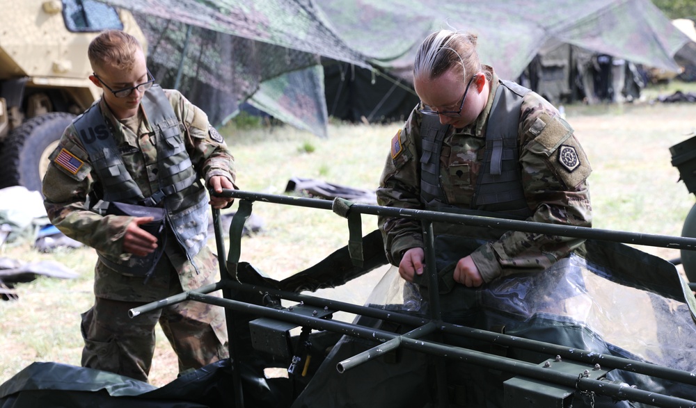 Illinois National Guard builds showers at Exercise Northern Strike 2023