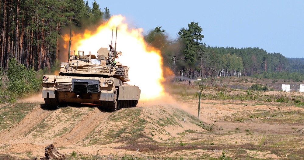 1-8 Cavalry Regiment Abrams crews conduct weapons qualification in Pabrade, Lithuania