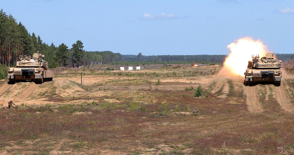 1-8 Cavalry Regiment Abrams crews conduct weapons qualification in Pabrade, Lithuania