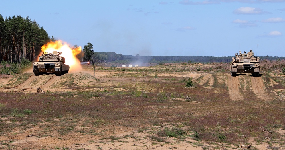 1-8 Cavalry Regiment Abrams crews conduct weapons qualification in Pabrade, Lithuania