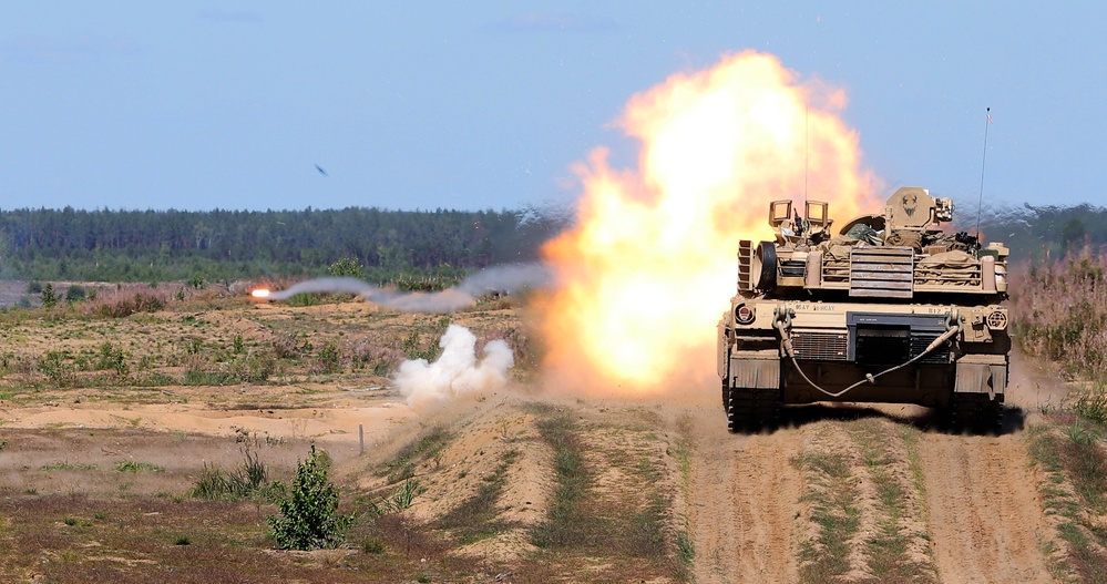 1-8 Cavalry Regiment Abrams crews conduct weapons qualification in Pabrade, Lithuania