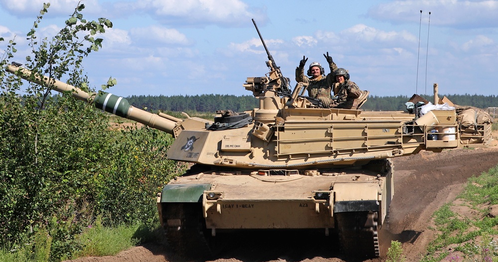 1-8 Cavalry Regiment Abrams crews conduct weapons qualification in Pabrade, Lithuania