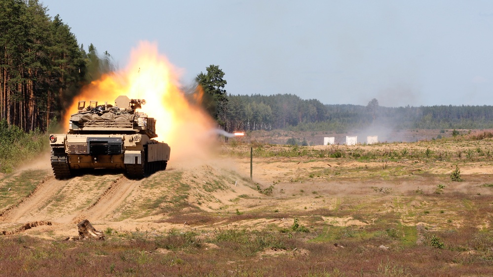 1-8 Cavalry Regiment Abrams crews conduct weapons qualification in Pabrade, Lithuania