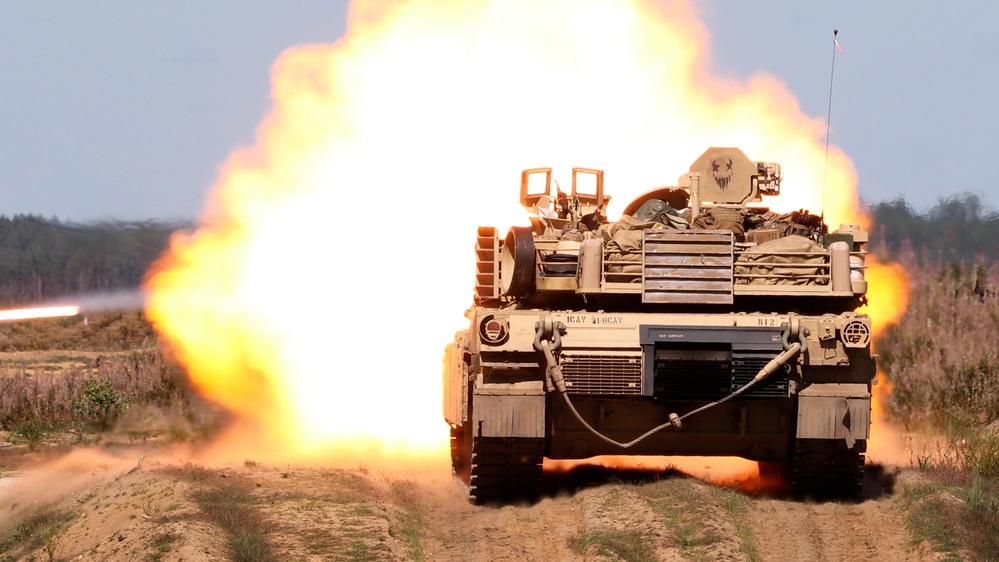 1-8 Cavalry Regiment Abrams crews conduct weapons qualification in Pabrade, Lithuania