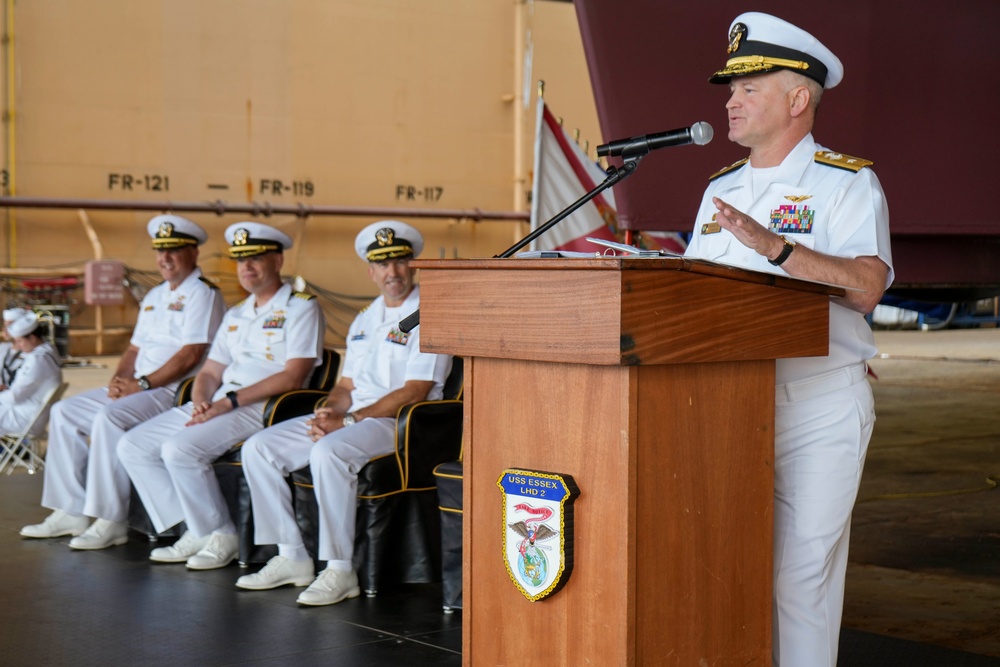 USS Essex Holds Change of Command Ceremony