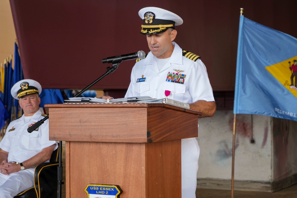 USS Essex Holds Change of Command Ceremony