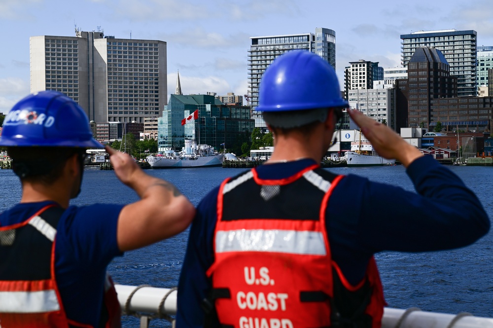 U.S. Coast Guard Cutter Forward ( WMEC 911) departs Halifax, Nova Scotia for Op Nanook