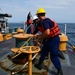 U.S. Coast Guard Cutter Forward (WMEC 911) conducts a towing exercise with the French navy
