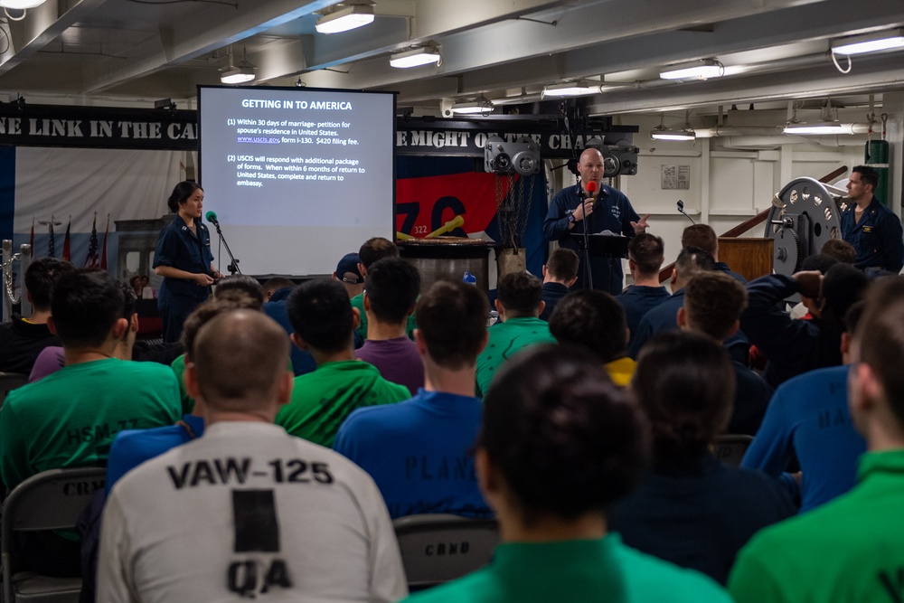 USS Ronald Reagan (CVN 76) holds marriage seminar