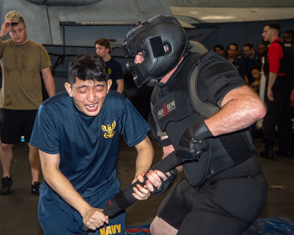 USS Ronald Reagan (CVN 76) Sailors hold security reaction force training exercise