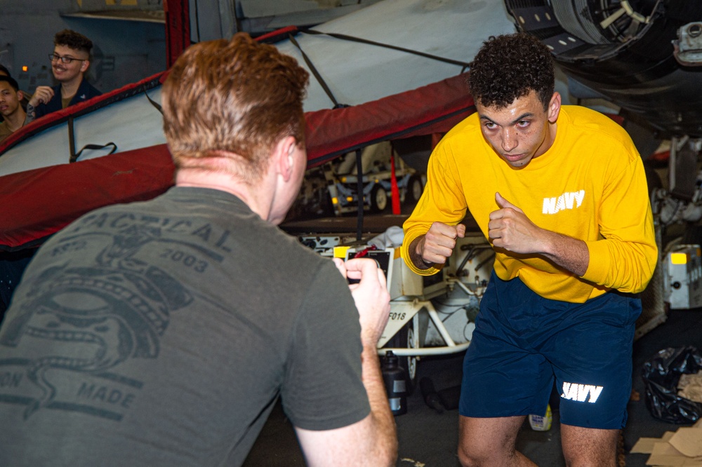 USS Ronald Reagan (CVN 76) Sailors hold security reaction force training exercise