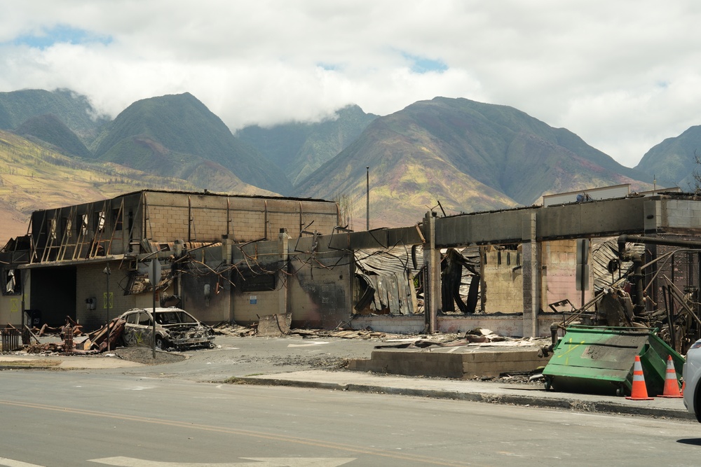 Building Damaged From Hawaii Wildfires