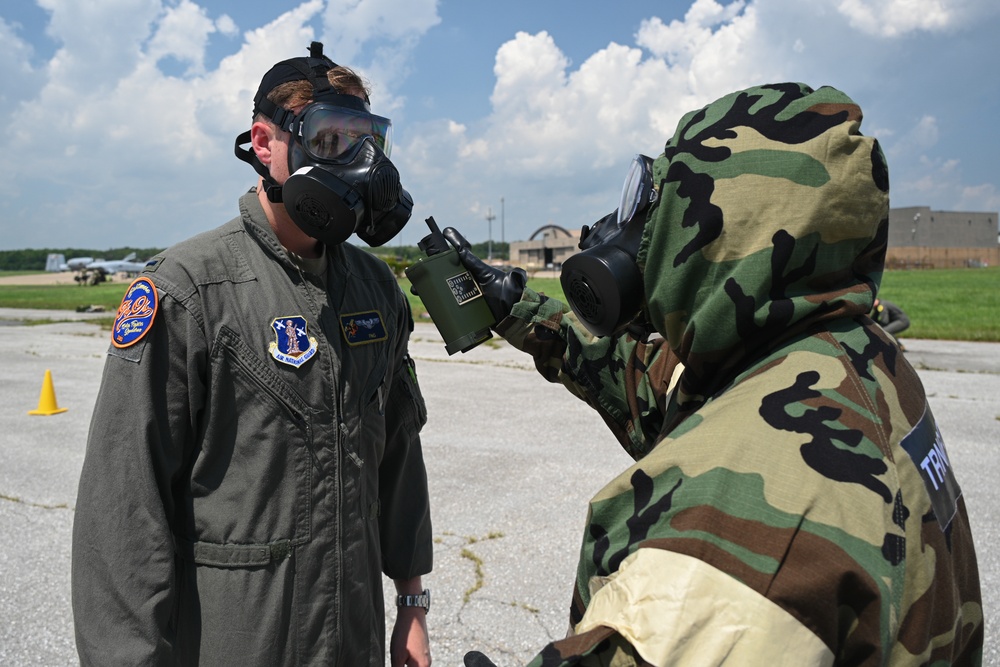 175th Wing Airmen practice decontamination skills