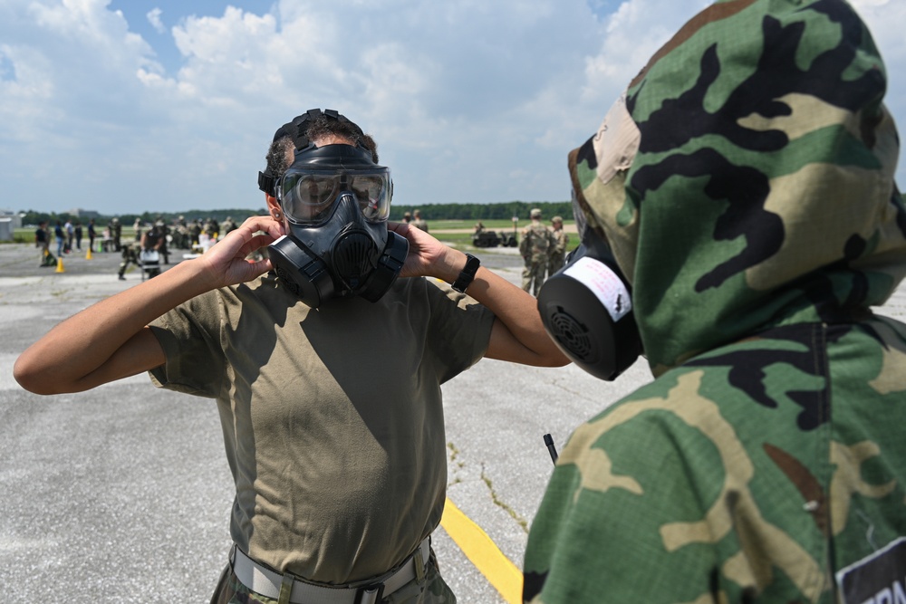 175th Wing Airmen practice decontamination skills