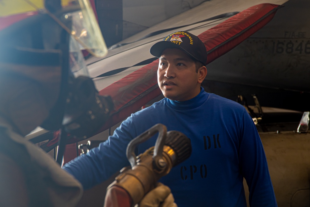 USS Ronald Reagan (CVN 76) conducts general quarters drill