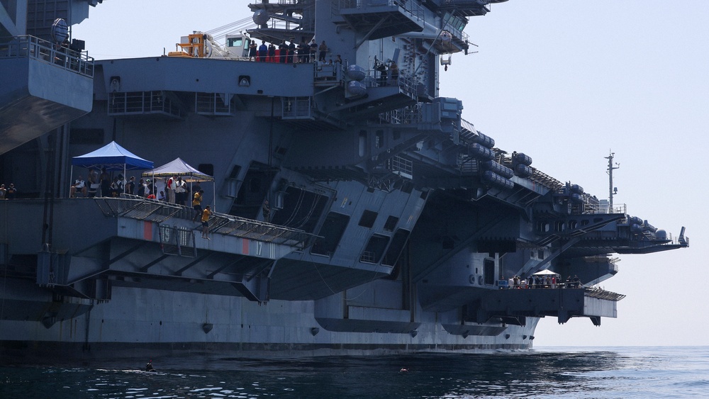 USS George Washington Conducts Swim Call