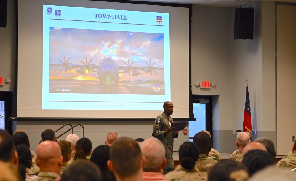 165th Airlift Wing commander conducts Town Hall meeting