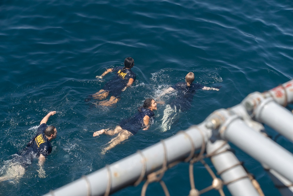 USS George Washington Conducts Swim Call