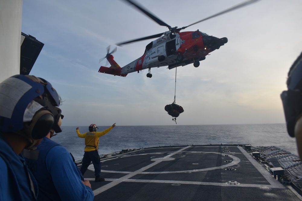 Coast Guard Cutter Resolute conducts helicopter operations underway