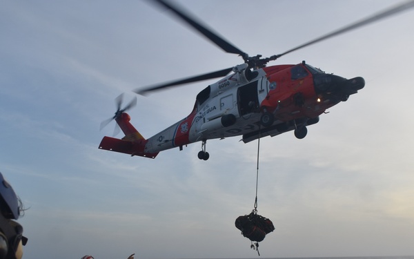 Coast Guard Cutter Resolute conducts helicopter operations underway