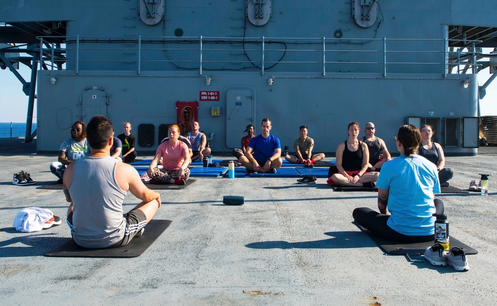 USS Mount Whitney Yoga Class