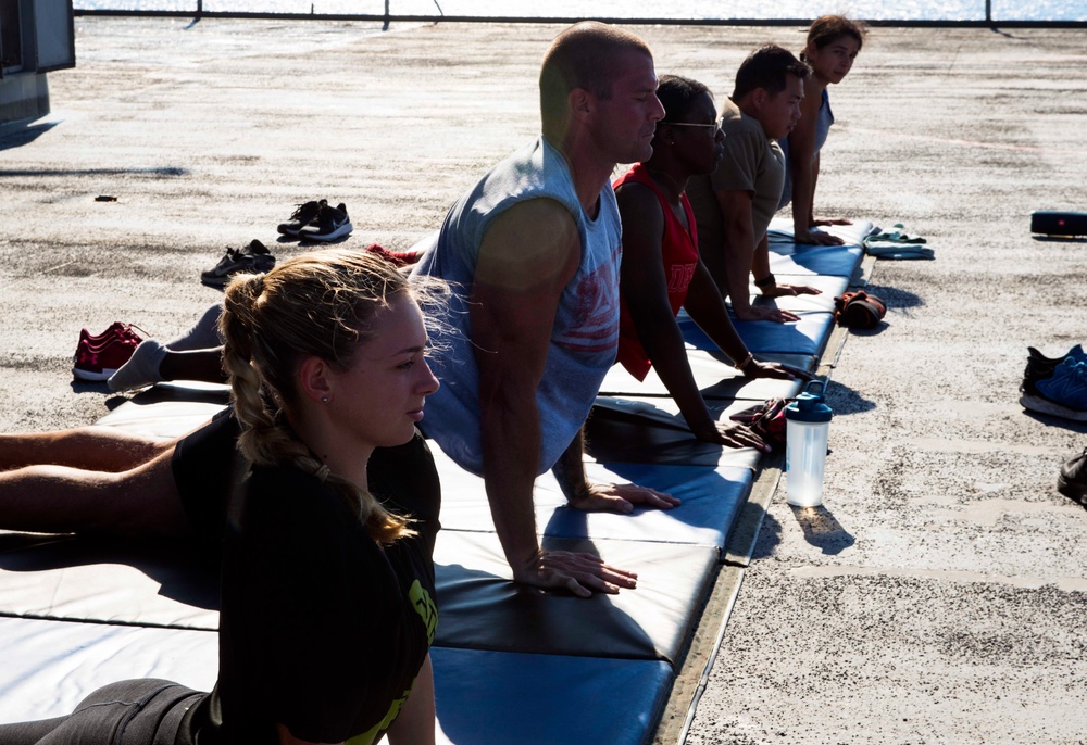 USS Mount Whitney Yoga Class