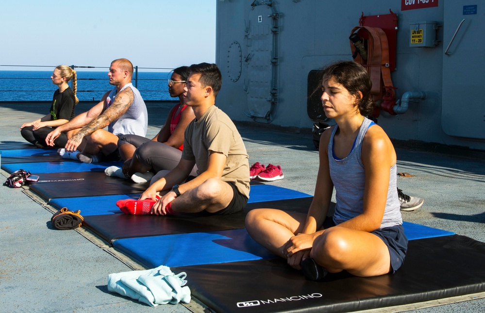 USS Mount Whitney Yoga Class