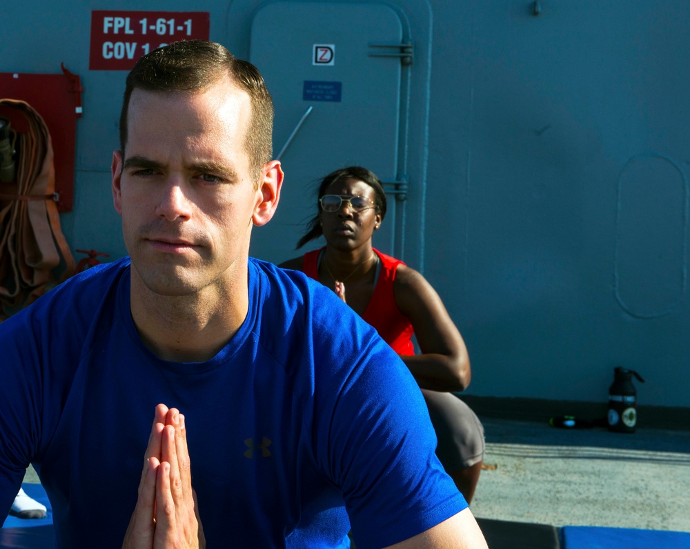 USS Mount Whitney Yoga Class