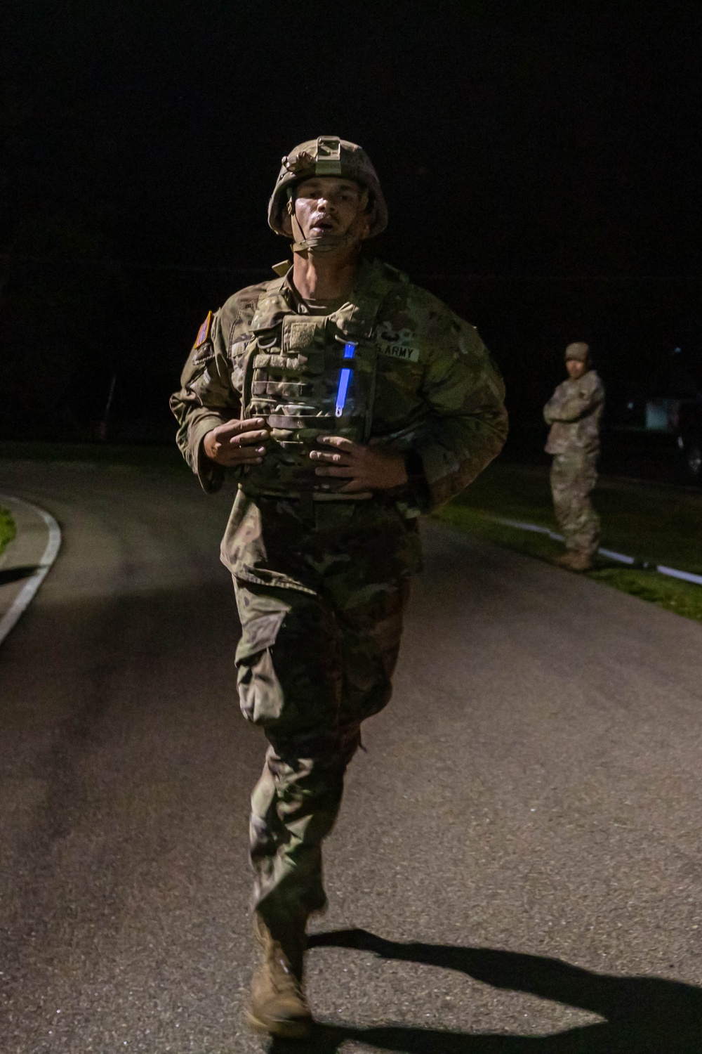 An Expert Soldier Badge candidate finishes the expert physical fitness assessment
