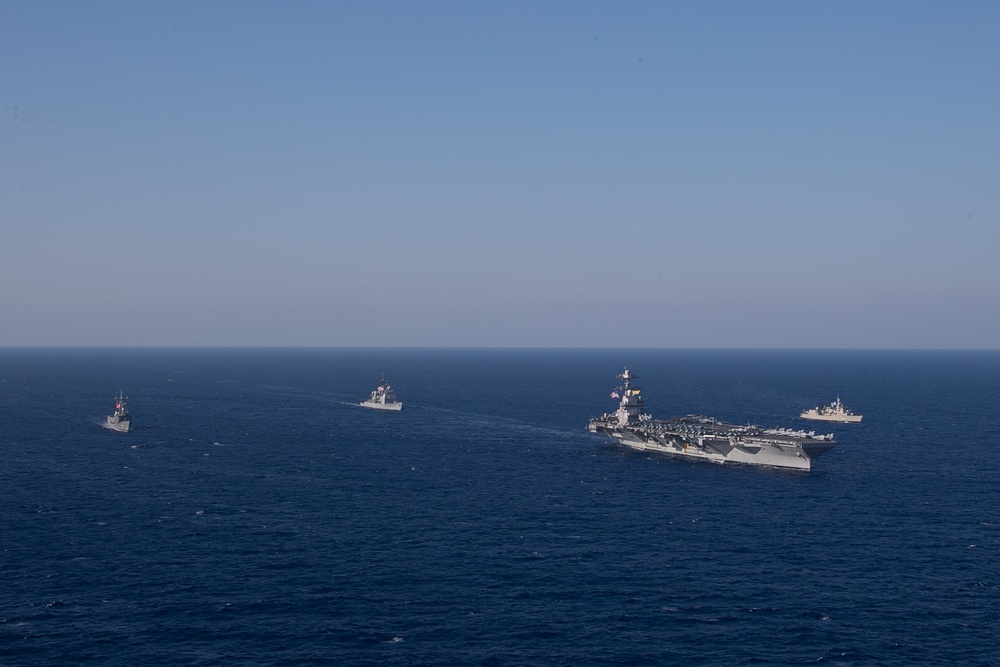 USS Gerald R. Ford steam with NATO Allies and Partners