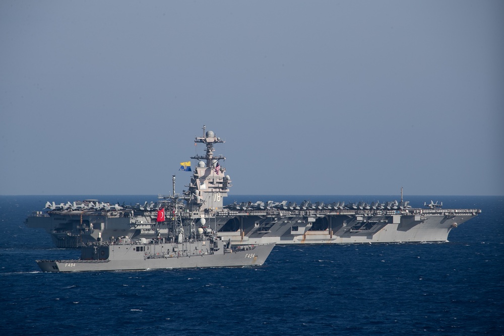 USS Gerald R. Ford steam with NATO Allies and Partners