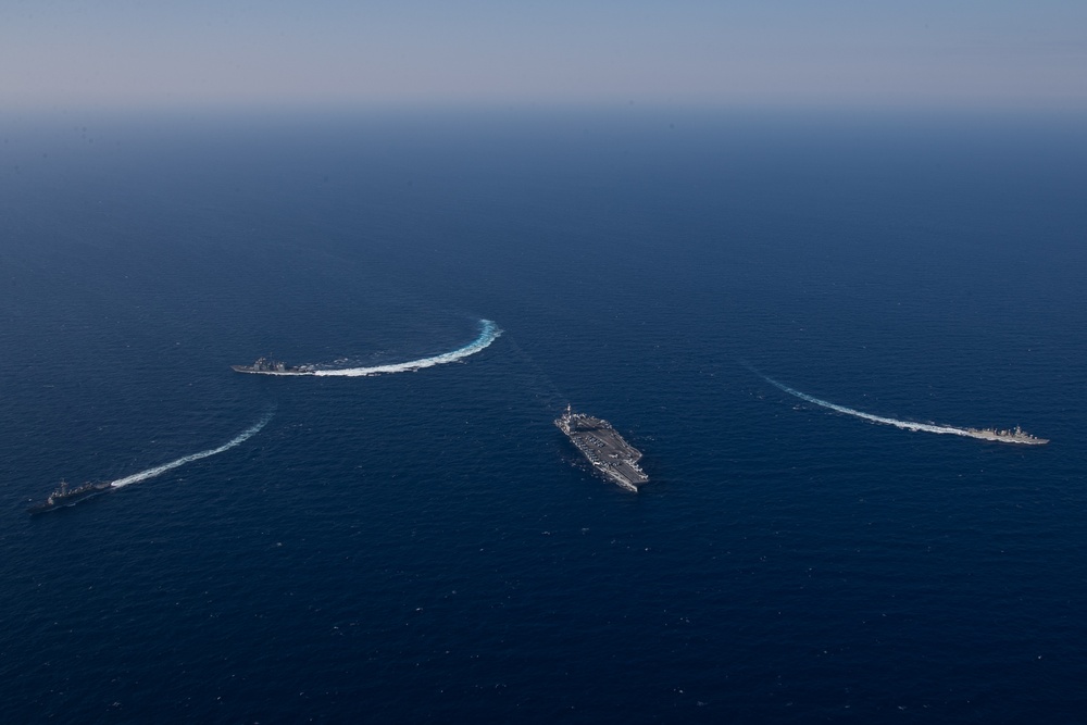 USS Gerald R. Ford steam with NATO Allies and Partners