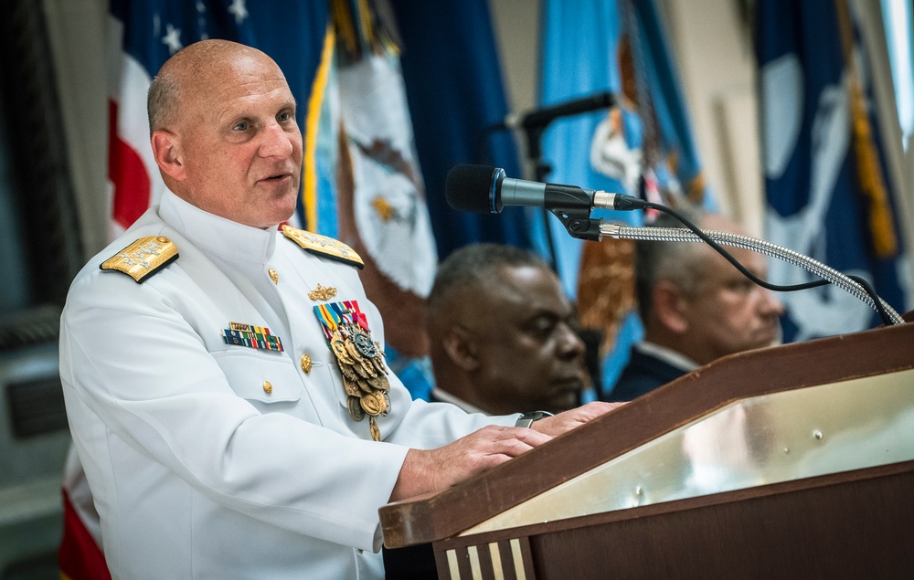 14 AUG 23 | SECDEF Provides Remarks at Chief of Naval Operations Relinquishment of Office Ceremony