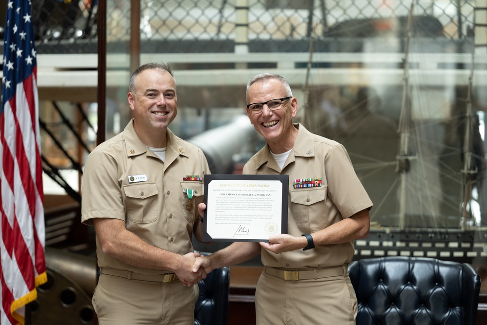 The U.S. Navy Band celebrates the retirement of Chief Musician Michael Webb.