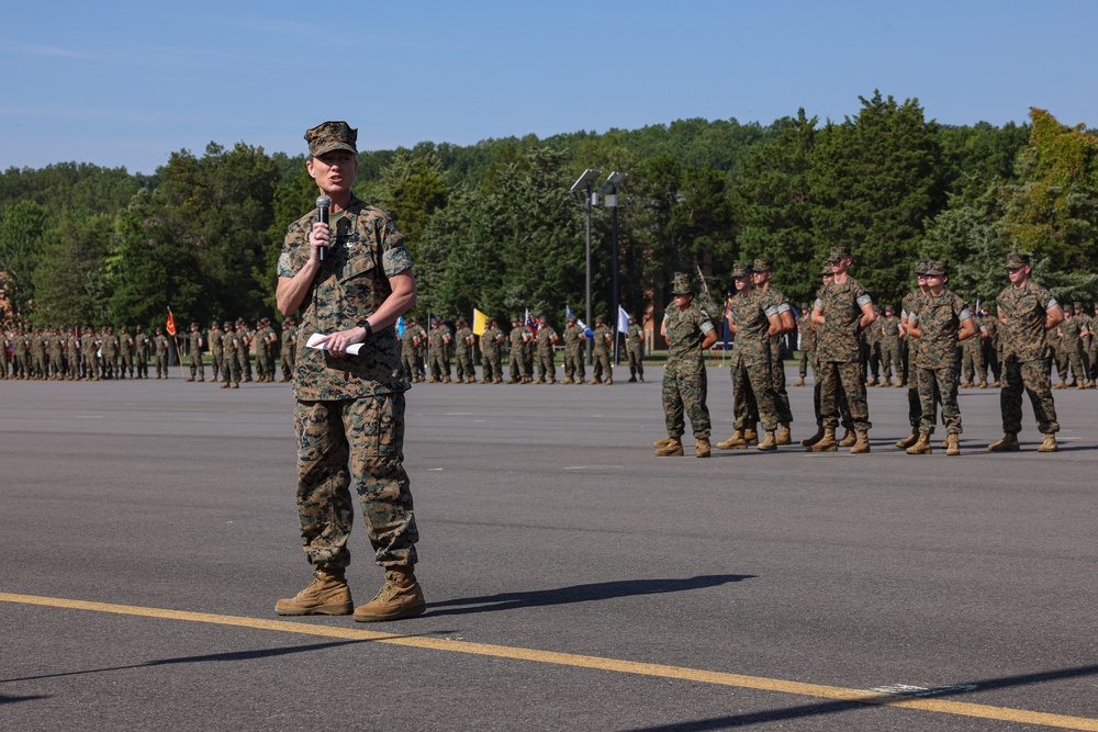 Lima Company Seniors Graduate on Officer Candidate School parade deck