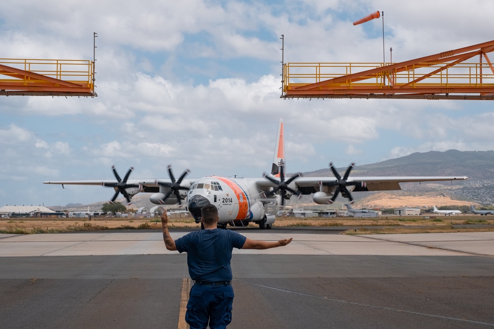 USCG C-130 returning from Maui