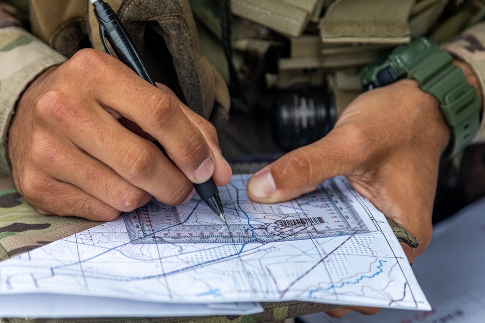 Cpl. William Valetin plots points