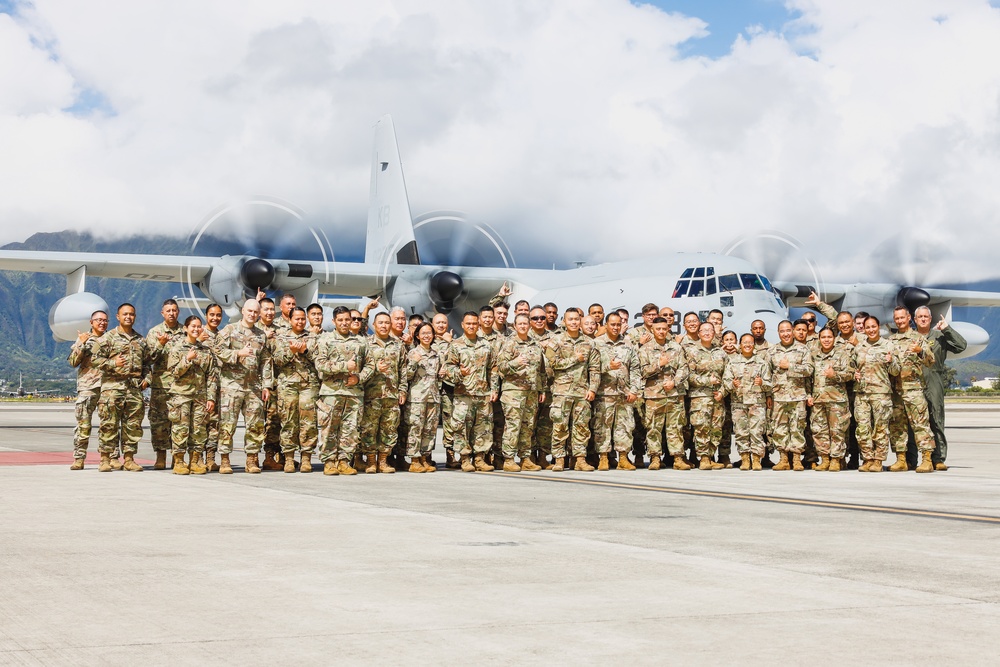 VMGR-153 provides transportation of JTF-50 personnel and equipment from Oahu to Maui