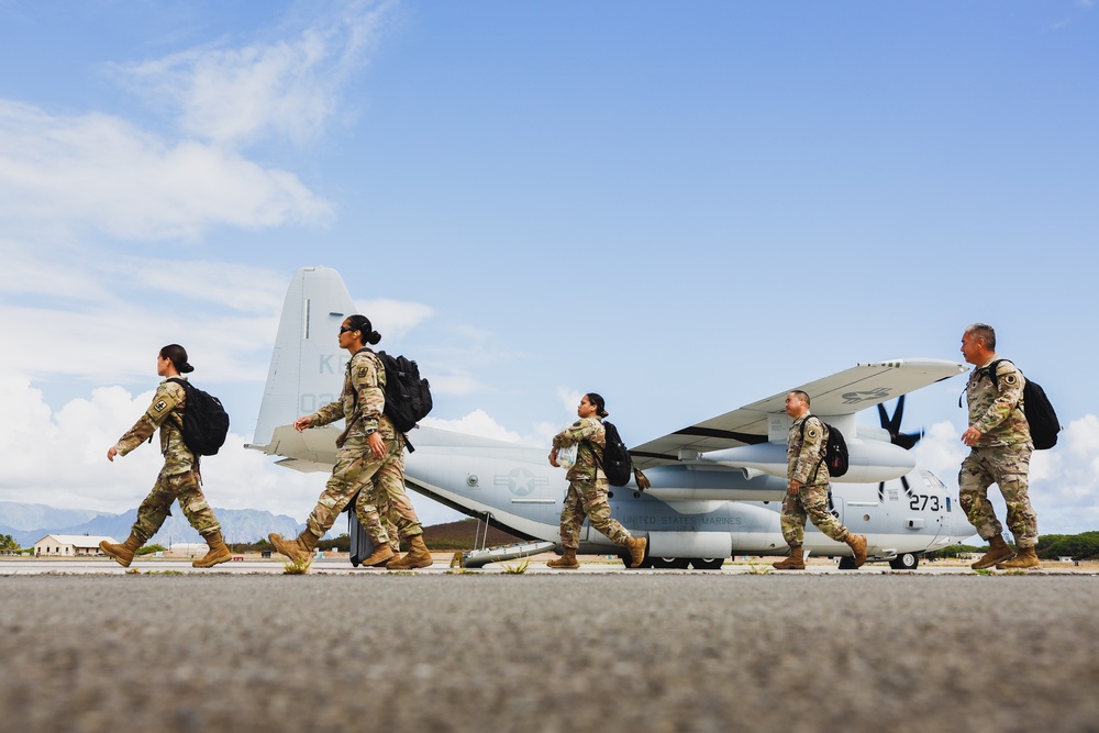 VMGR-153 provides transportation of JTF-50 personnel and equipment from Oahu to Maui