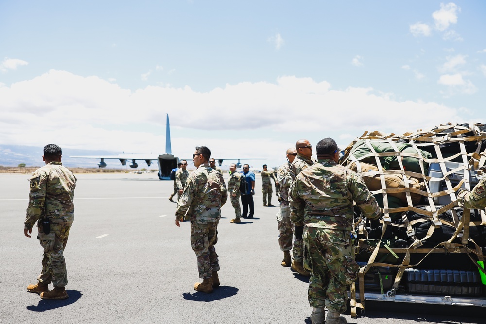 VMGR-153 provides transportation of JTF-50 personnel and equipment from Oahu to Maui