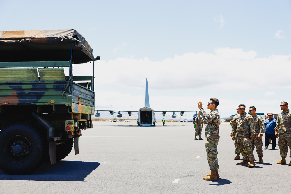 VMGR-153 provides transportation of JTF-50 personnel and equipment from Oahu to Maui