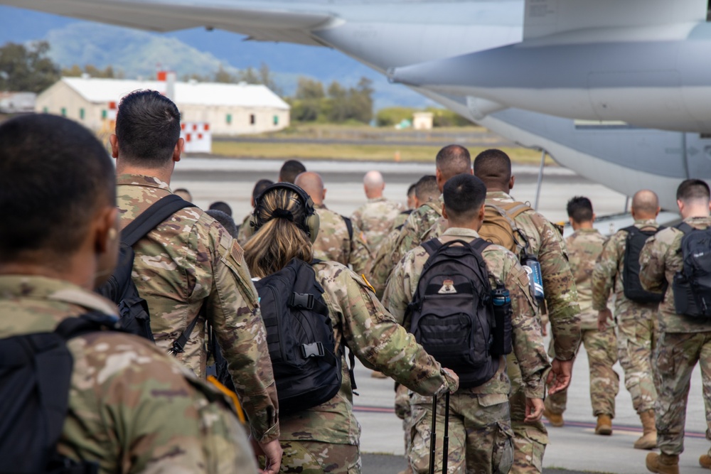 VMGR-153 provides transportation of JTF-50 personnel and equipment from Oahu to Maui